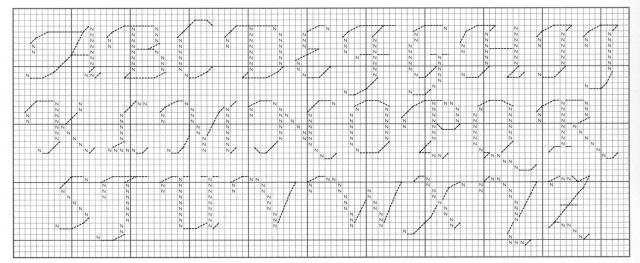 Схема вышивания крестом - Английский алфавит