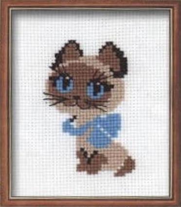 Схема вышивания крестом - котенок Гав