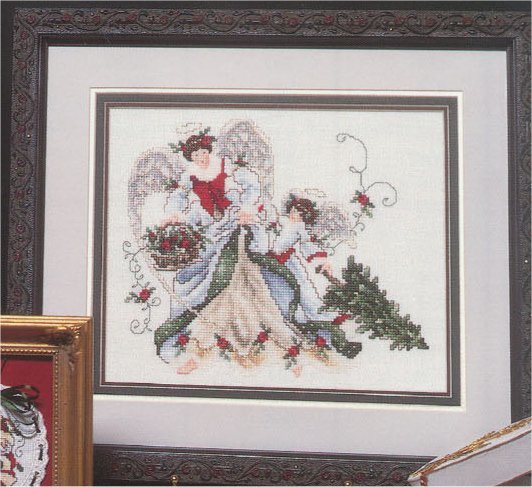 Схема вышивания крестом - Рождественские ангелы