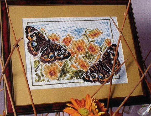 Схема вышивания крестом - Бабочки