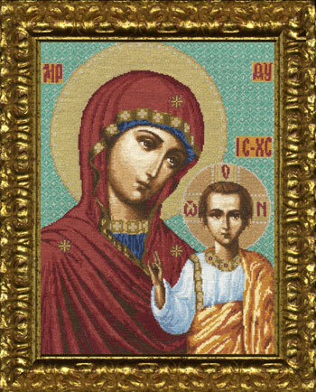 Схема вышивания крестом - Казанская икона Божьей Матери